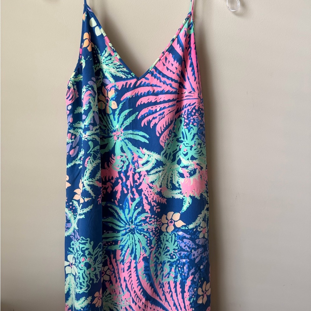 Lily Pulitzer Tropical Print Slip Dress - Navy, Pink & Mint